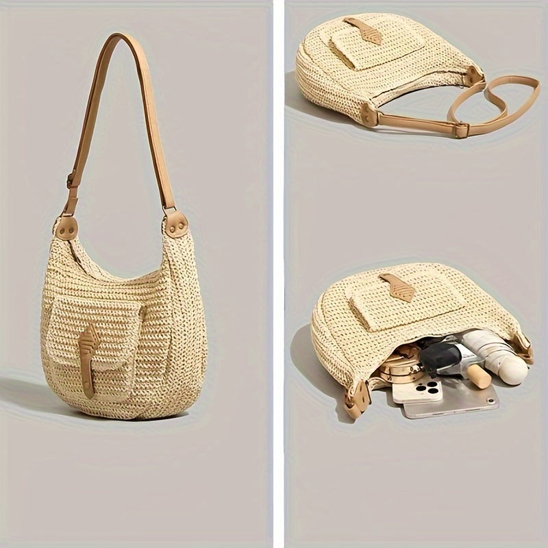 The Remi Woven Shoulder Bag