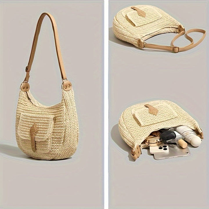 The Remi Woven Shoulder Bag