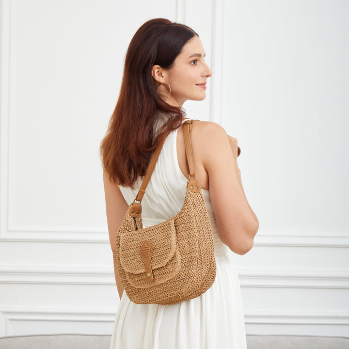 The Remi Woven Shoulder Bag