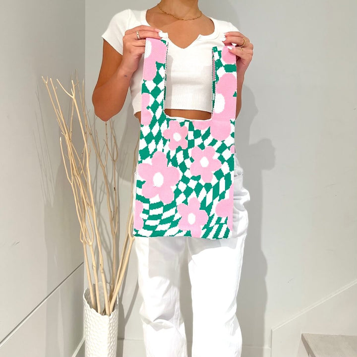 Flora Checkered Tote