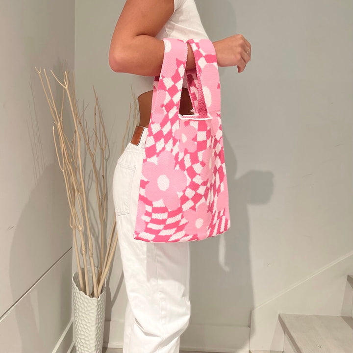 Flora Checkered Tote