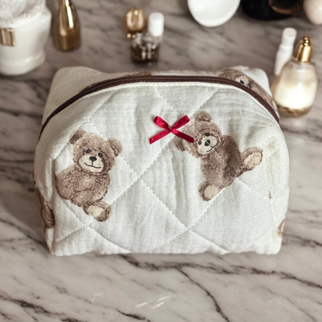 The Teddy Quilted Cosmetic Bag