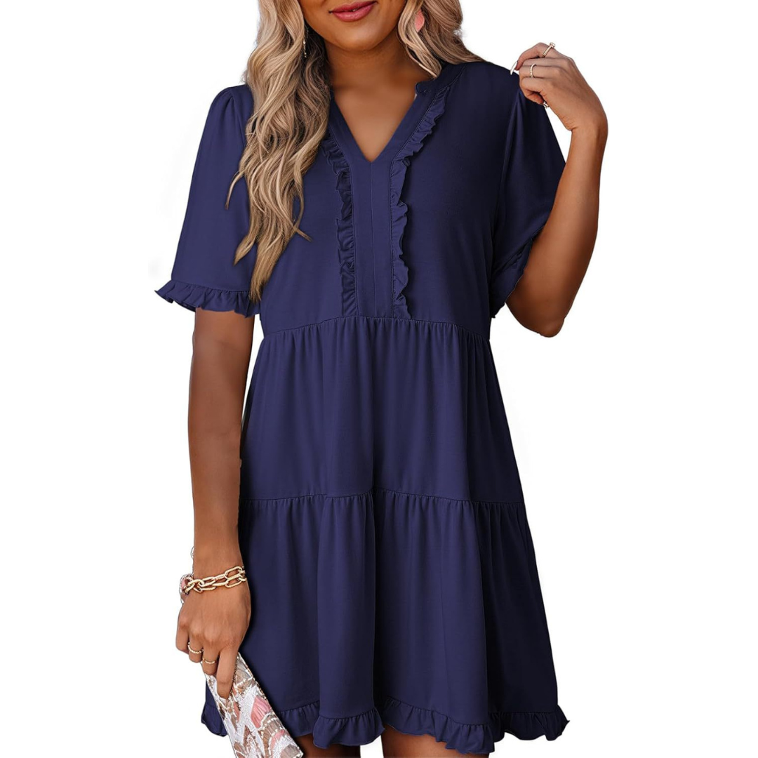 Brielle - Casual V-Neck Mini Dress