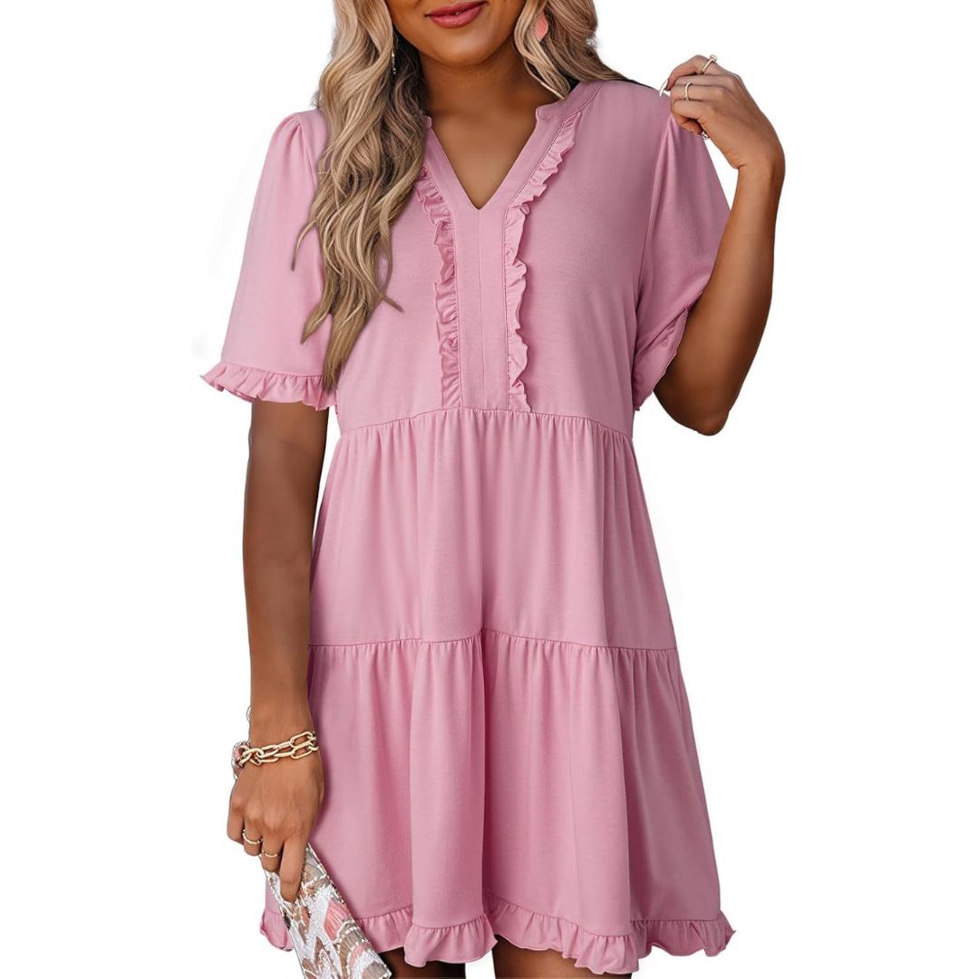 Brielle - Casual V-Neck Mini Dress