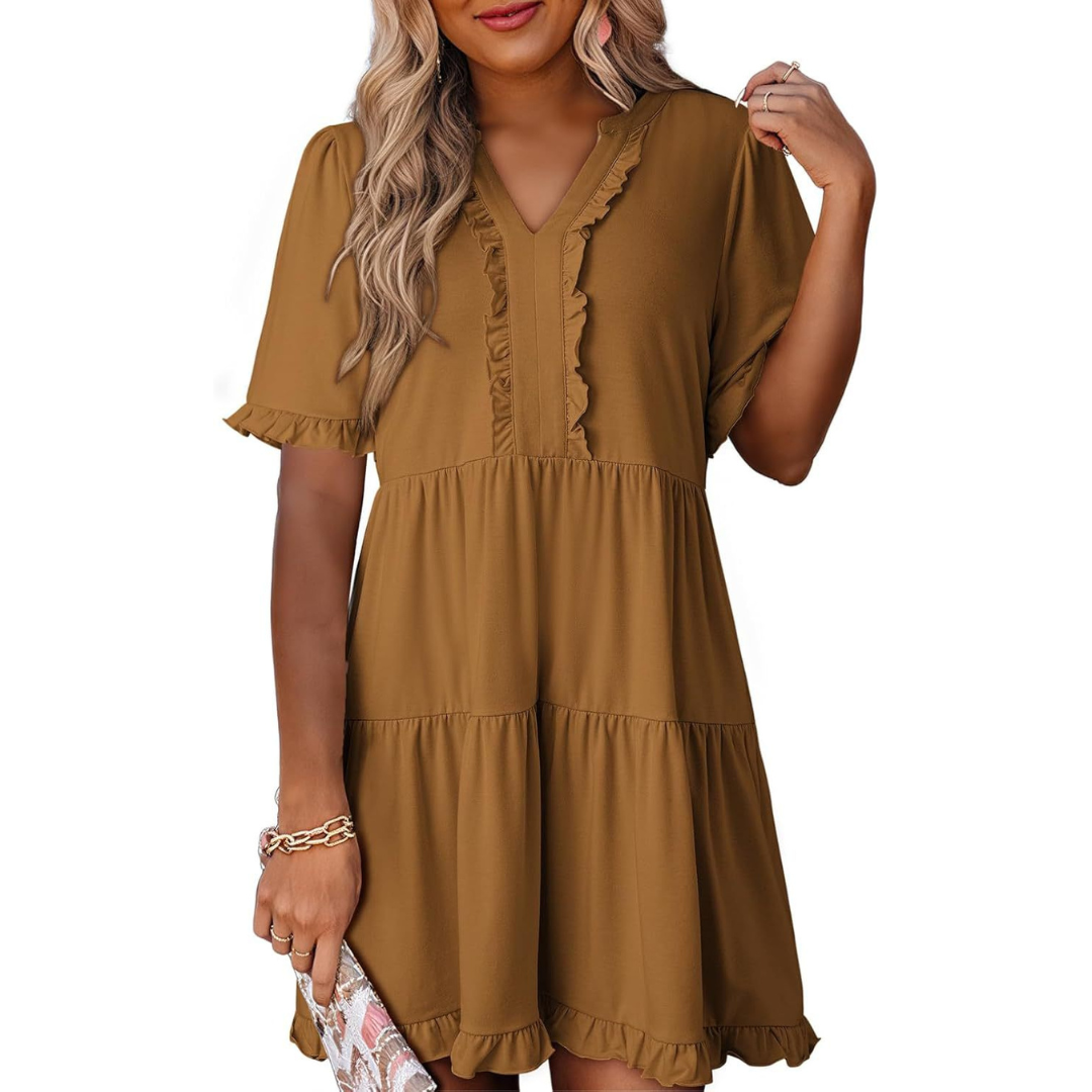 Brielle - Casual V-Neck Mini Dress