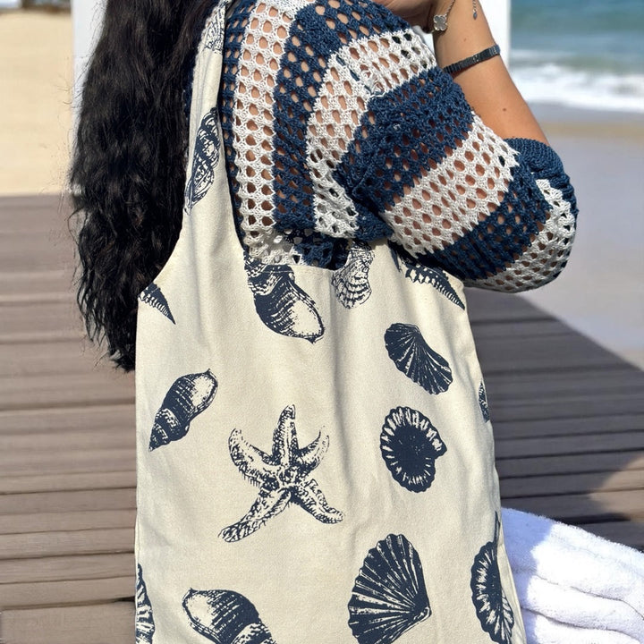 The Callie Seashell Canvas Tote