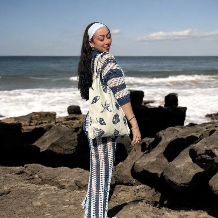 The Callie Seashell Canvas Tote