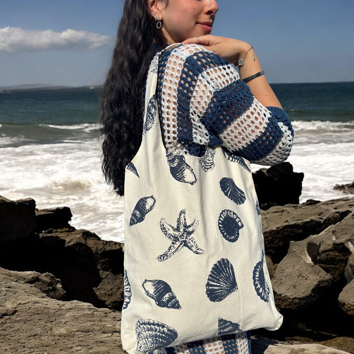 The Callie Seashell Canvas Tote