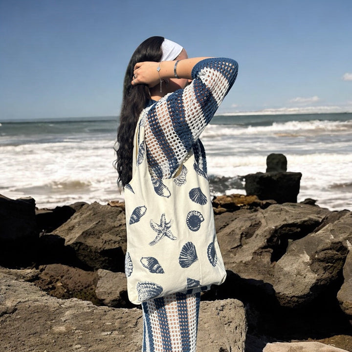 The Callie Seashell Canvas Tote